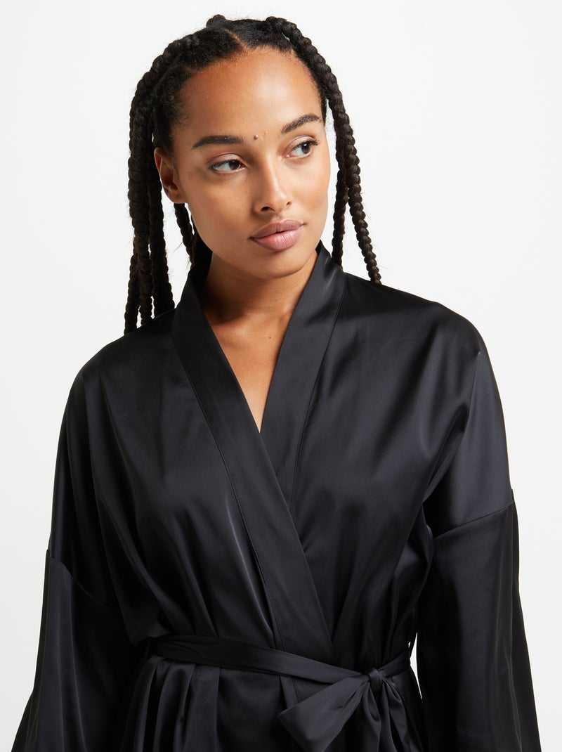 Kimono satin Chimene - RougeGorge Lingerie Noir - Kiabi