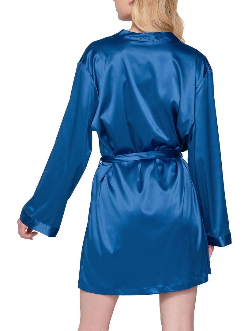 Kimono Satin Bleu