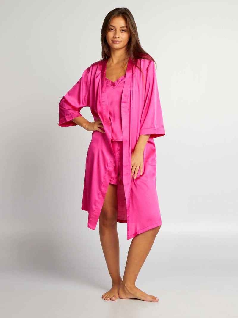 Kimono satiné Rose - Kiabi