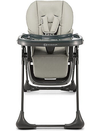 Chaise Haute Kinderkraft TUMMIE 2 en 1 avec Fonction Transat, 7 Hauteurs et Double Plateau