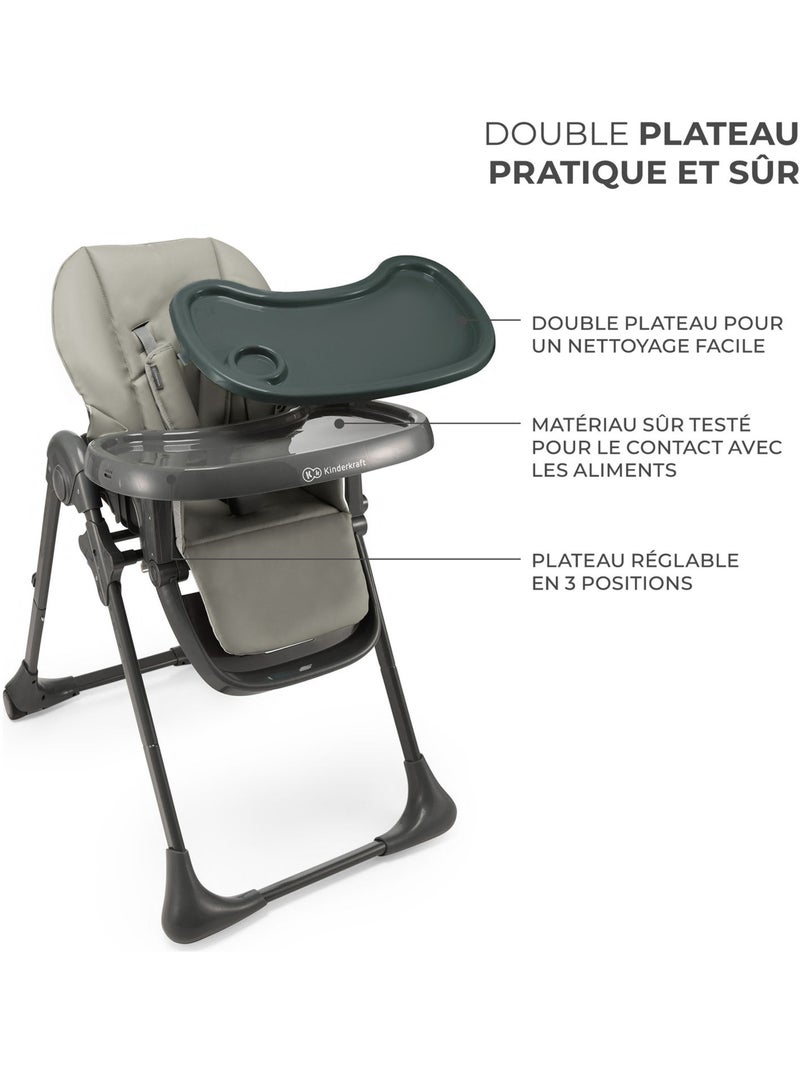 Kinderkraft - chaise haute 2 en 1 tummie Gris - Kiabi