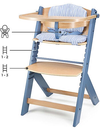 Chaise Haute Kinderkraft ENOCK 3 en 1 Évolutive jusqu’à 35 kg avec Repose-Pieds Réglable