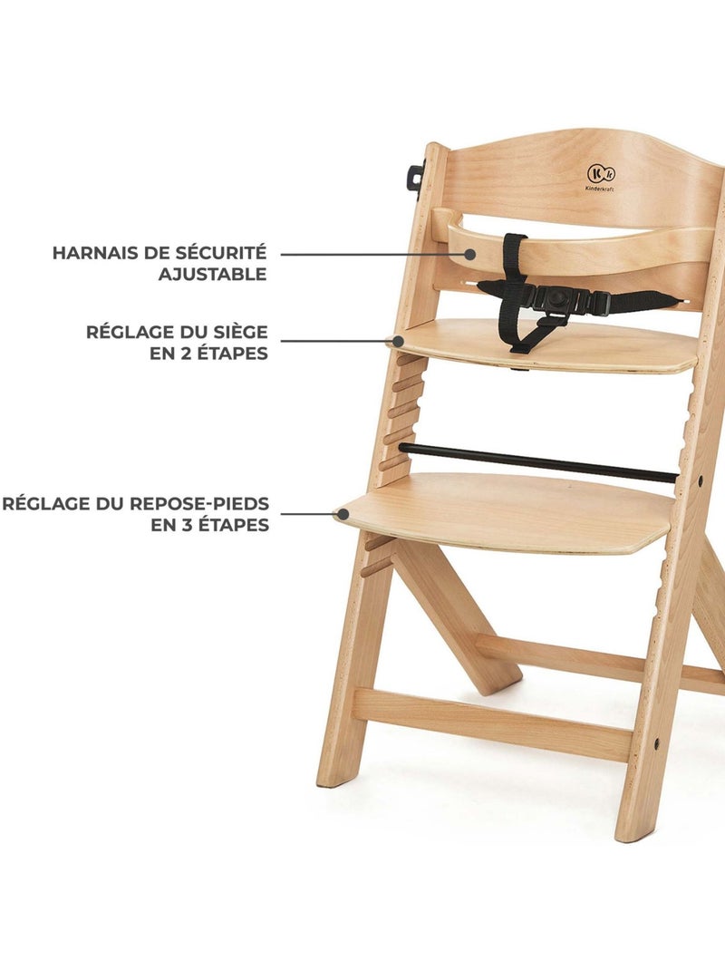 Kinderkraft - chaise haute évolutive enock Marron - Kiabi