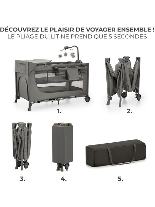Kinderkraft - Lit parapluie 3 en 1 Joy 2 avec accessoires - Kiabi Kinderkraft - Lit parapluie 3 en 1 Joy 2 avec accessoires - Kiabi