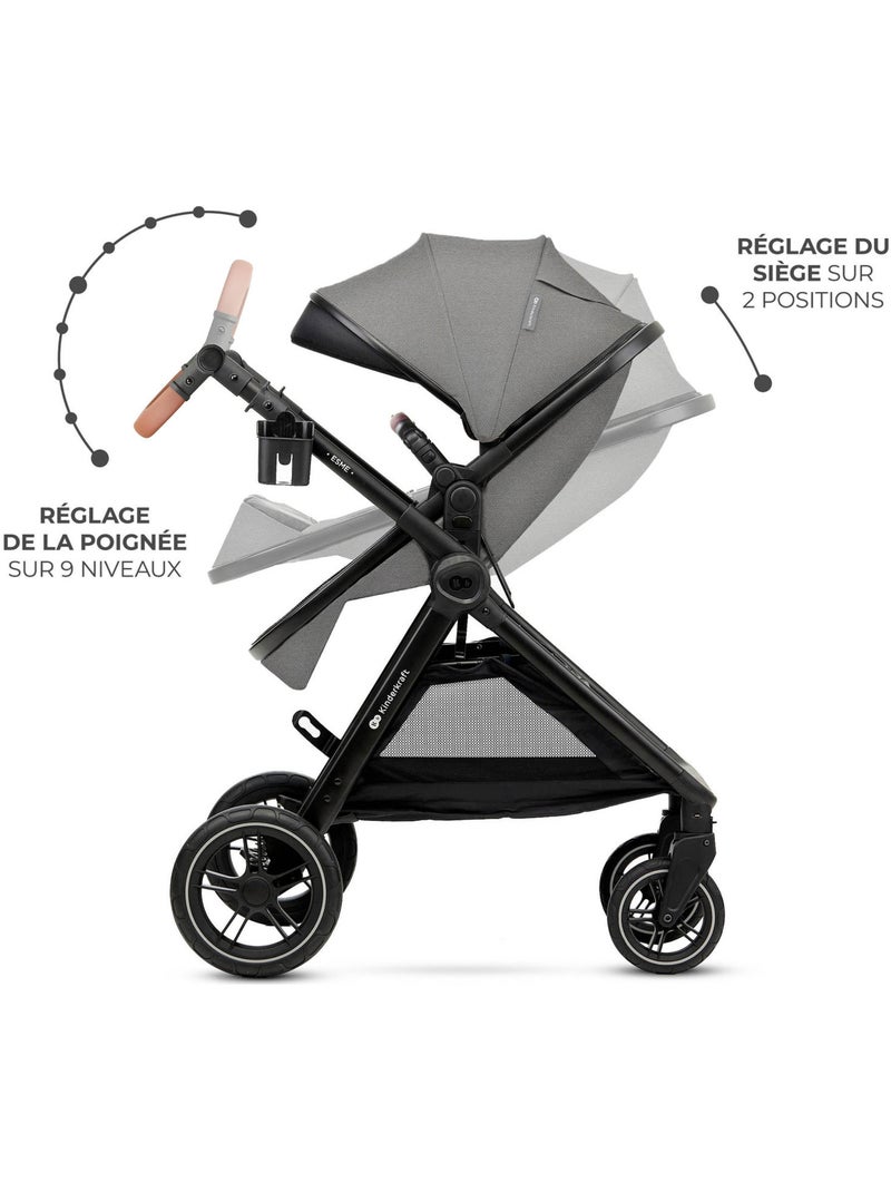 Kinderkraft - poussette esme pro 3 en 1 Gris - Kiabi