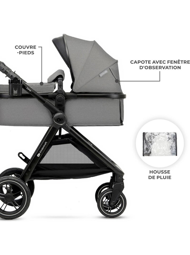 Kinderkraft - poussette esme pro 3 en 1 Gris - Kiabi