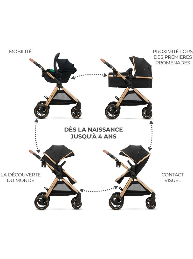Kinderkraft - poussette esme pro 3 en 1 Noir - Kiabi