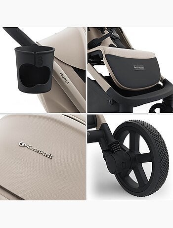 Poussette Kinderkraft NUBI 3 avec Pliage Automatique, Roues EVA et Assise Respirante