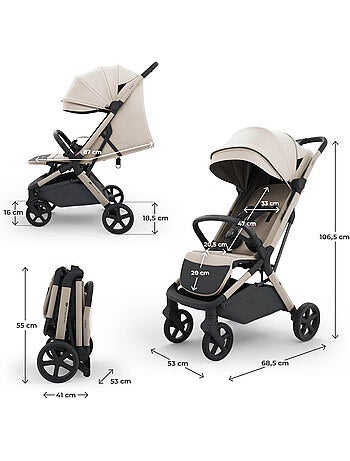 Poussette Kinderkraft NUBI 3 avec Pliage Automatique, Roues EVA et Assise Respirante
