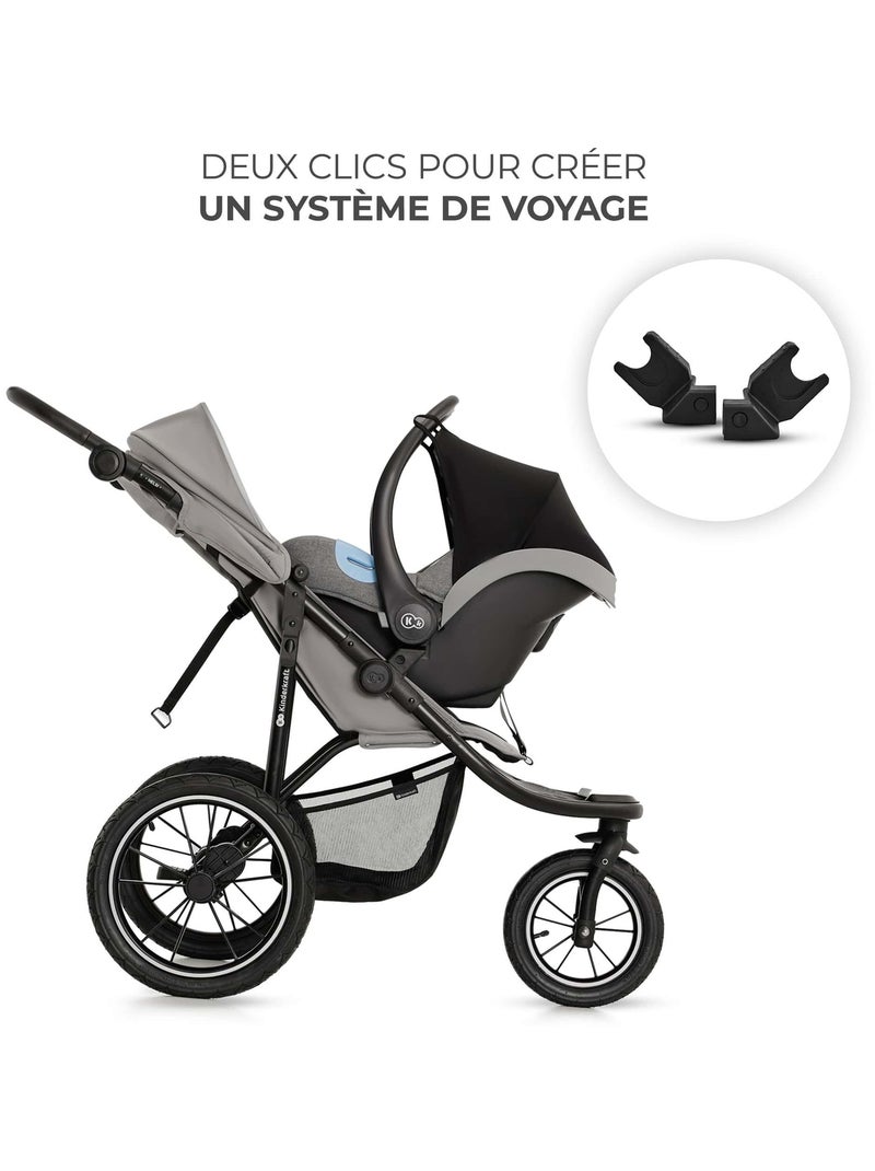 Kinderkraft - Poussette tout-terrain Helsi 2 Gris - Kiabi