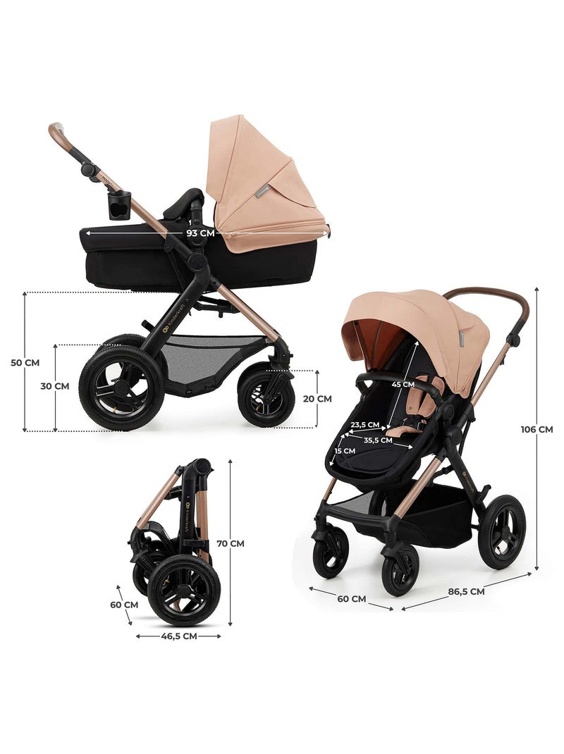 Kinderkraft - Poussette trio Moov 2 Air Beige - Kiabi