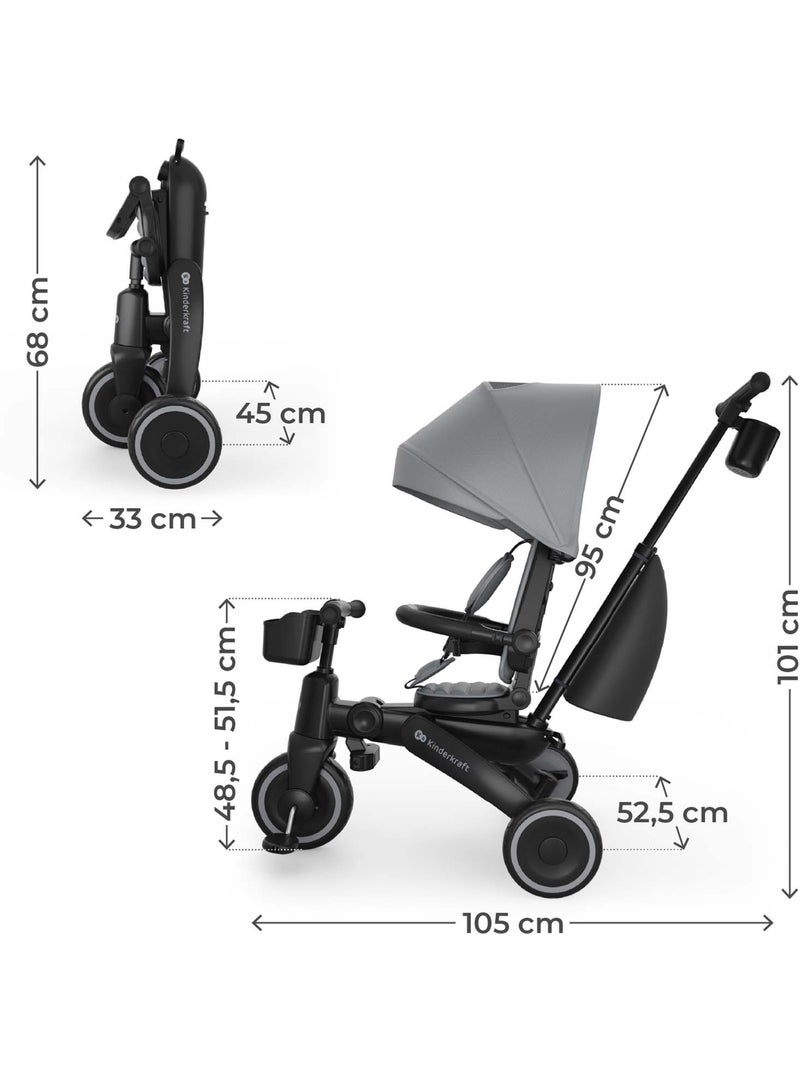 Kinderkraft - Tricycle évolutif Jazz 3 Gris - Kiabi
