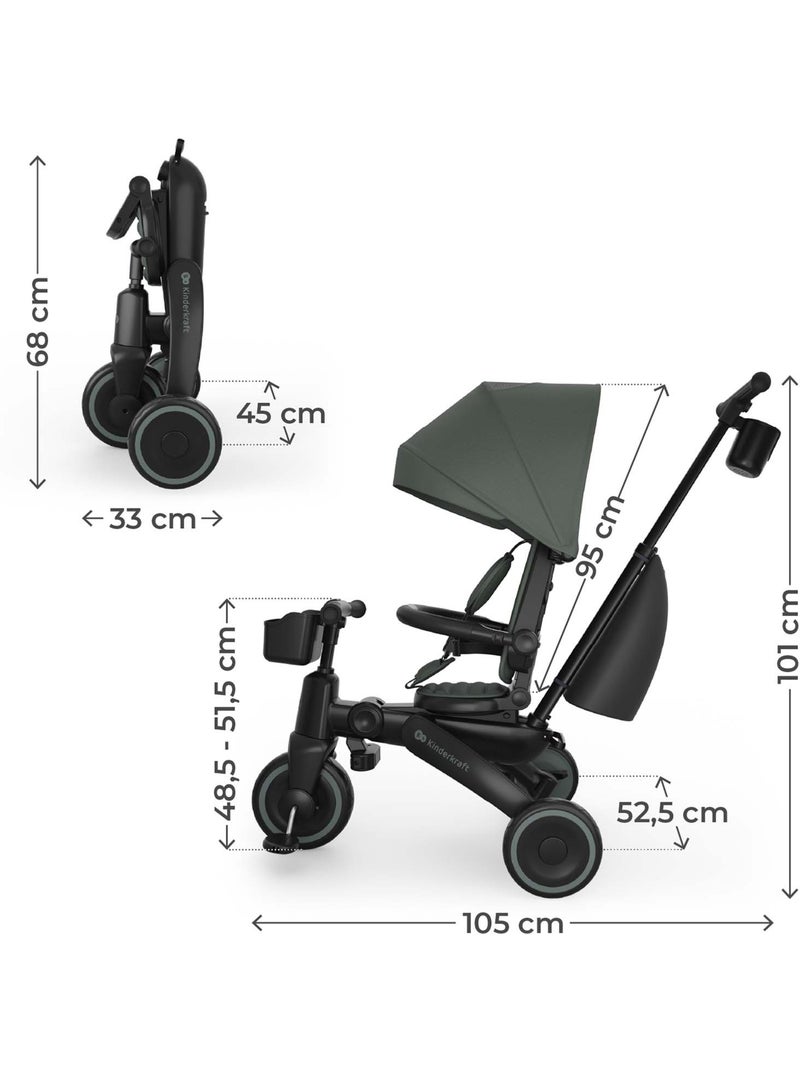 Kinderkraft - Tricycle évolutif Jazz 3 Vert - Kiabi