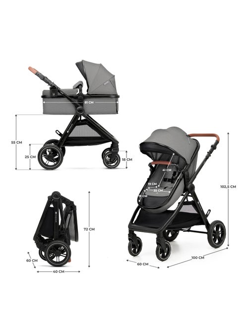 Kinderkraft ESME 3 en 1 avec Travel System, nacelle transformable et pliage compact - Kiabi Kinderkraft ESME 3 en 1 avec Travel System, nacelle transformable et pliage compact - Kiabi