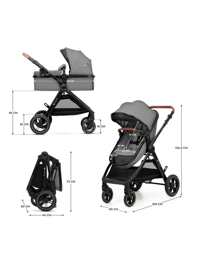Kinderkraft ESME 3 en 1 avec Travel System, nacelle transformable et pliage compact Gris - Kiabi