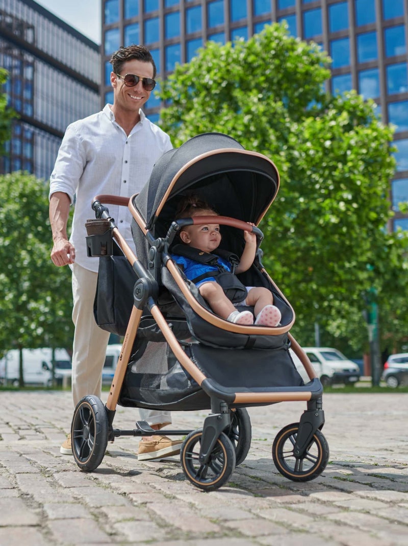 Kinderkraft ESME 3 en 1 avec Travel System, nacelle transformable et pliage compact Noir - Kiabi
