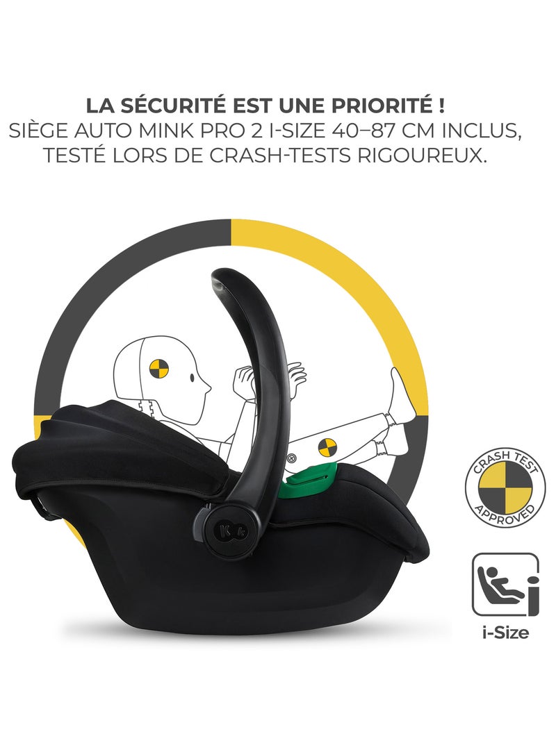 Kinderkraft ESME 3 en 1 avec Travel System, nacelle transformable et pliage compact Noir - Kiabi