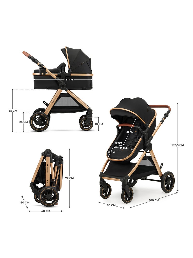 Kinderkraft ESME 3 en 1 avec Travel System, nacelle transformable et pliage compact Noir - Kiabi