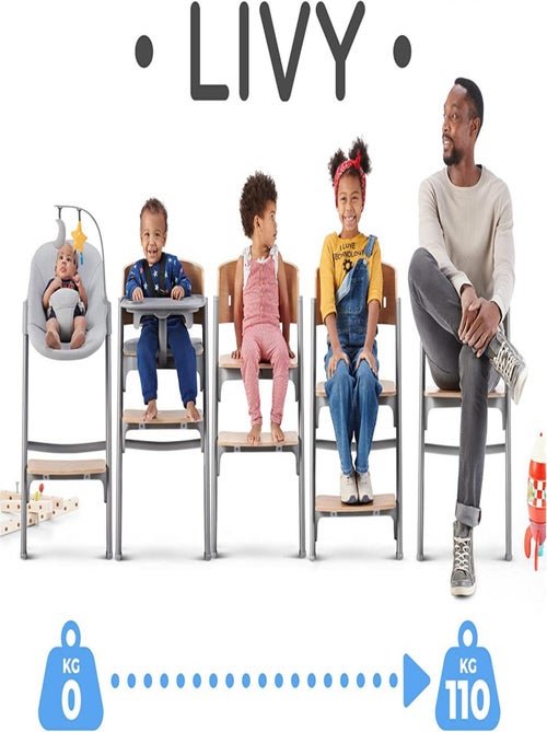 Kinderkraft high chair LIVY oak + bouncer CALMEE - Kiabi Kinderkraft high chair LIVY oak + bouncer CALMEE - Kiabi