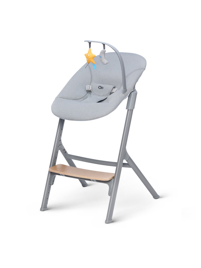 Kinderkraft high chair LIVY oak + bouncer CALMEE Gris - Kiabi