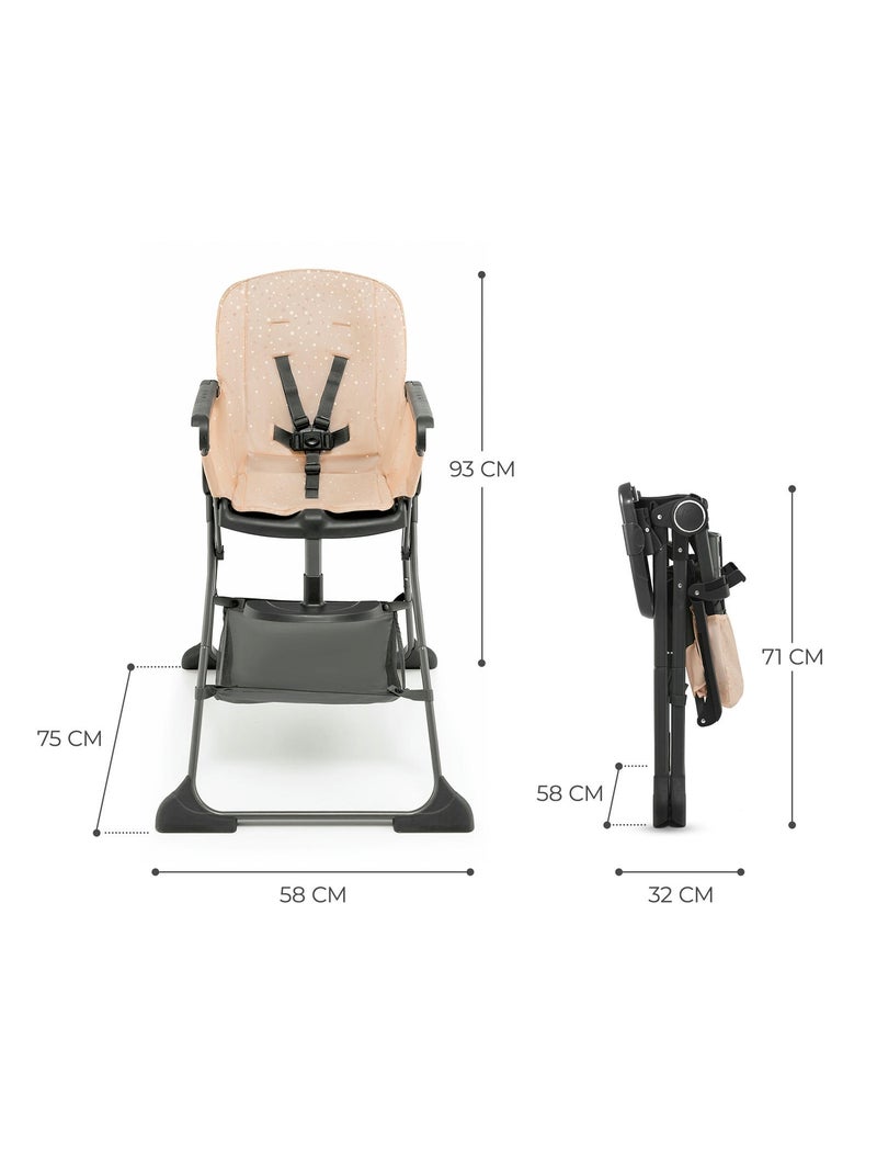 Kinderkraft Highchair Foldee - Chaise de salle à manger pliable Rose - Kiabi