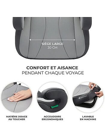 Kinderkraft I-BOOST i-Size - Rehausseur auto ISOFIX R129, 135-150cm, mousse/housse amovible