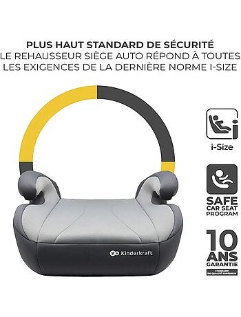 Kinderkraft I-BOOST i-Size - Rehausseur auto ISOFIX R129, 135-150cm, mousse/housse amovible