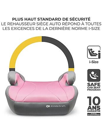 Kinderkraft I-BOOST i-Size - Rehausseur auto ISOFIX R129, 135-150cm, mousse/housse amovible