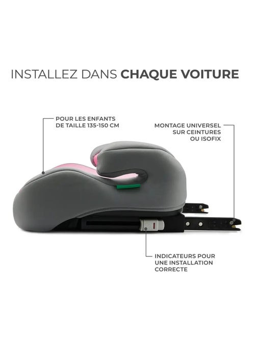 Kinderkraft I-BOOST i-Size - Rehausseur auto ISOFIX R129, 135-150cm, mousse/housse amovible - Kiabi