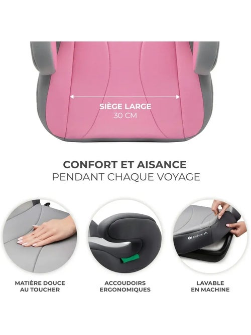 Kinderkraft I-BOOST i-Size - Rehausseur auto ISOFIX R129, 135-150cm, mousse/housse amovible - Kiabi