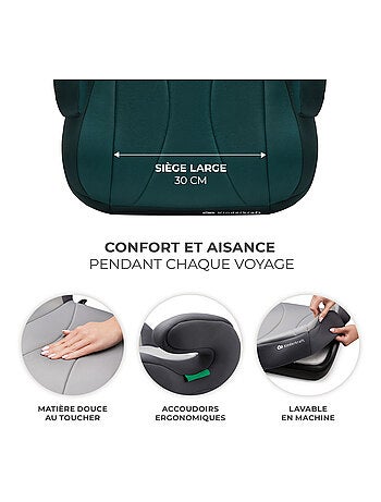 Kinderkraft I-BOOST i-Size - Rehausseur auto ISOFIX R129, 135-150cm, mousse/housse amovible