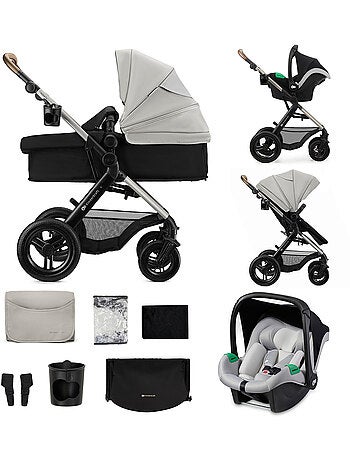 Kinderkraft MOOV 2 XL 3 en 1 avec siège convertible, nacelle XL et roues gonflables