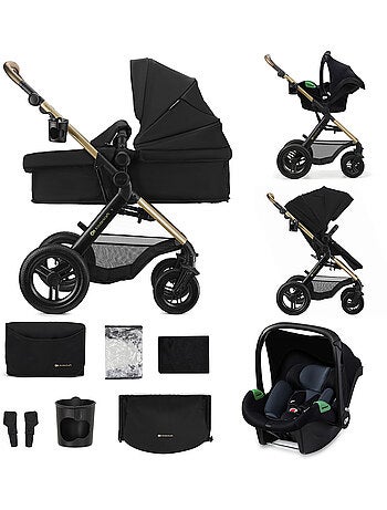 Kinderkraft MOOV 2 XL 3 en 1 avec siège convertible, nacelle XL et roues gonflables