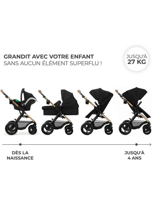 Kinderkraft MOOV 2 XL 3 en 1 avec siège convertible, nacelle XL et roues gonflables - Kiabi