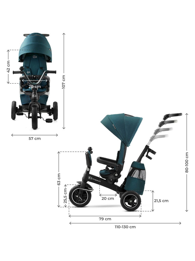 Kinderkraft tricycle EASYTWIST midnight green Vert - Kiabi