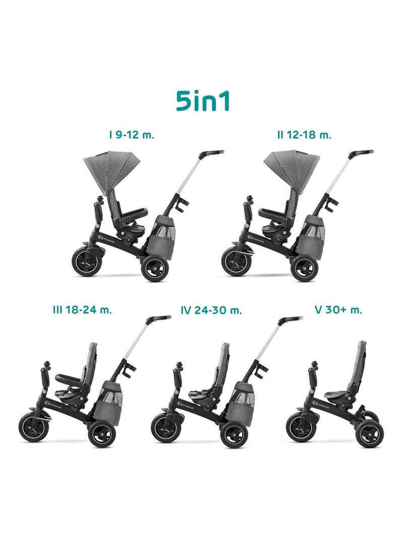 Kinderkraft tricycle EASYTWIST platinum grey Gris - Kiabi