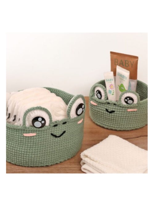 Kit 2 corbeilles grenouilles en crochet - Kiabi