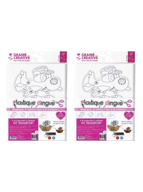 Kit 4 feuilles de plastique fou - transports - Graine Créative - Kiabi
