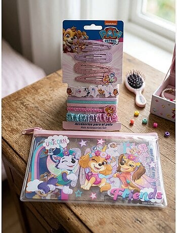 Kit accessoires cheveux avec trousse licorne pat' patrouille