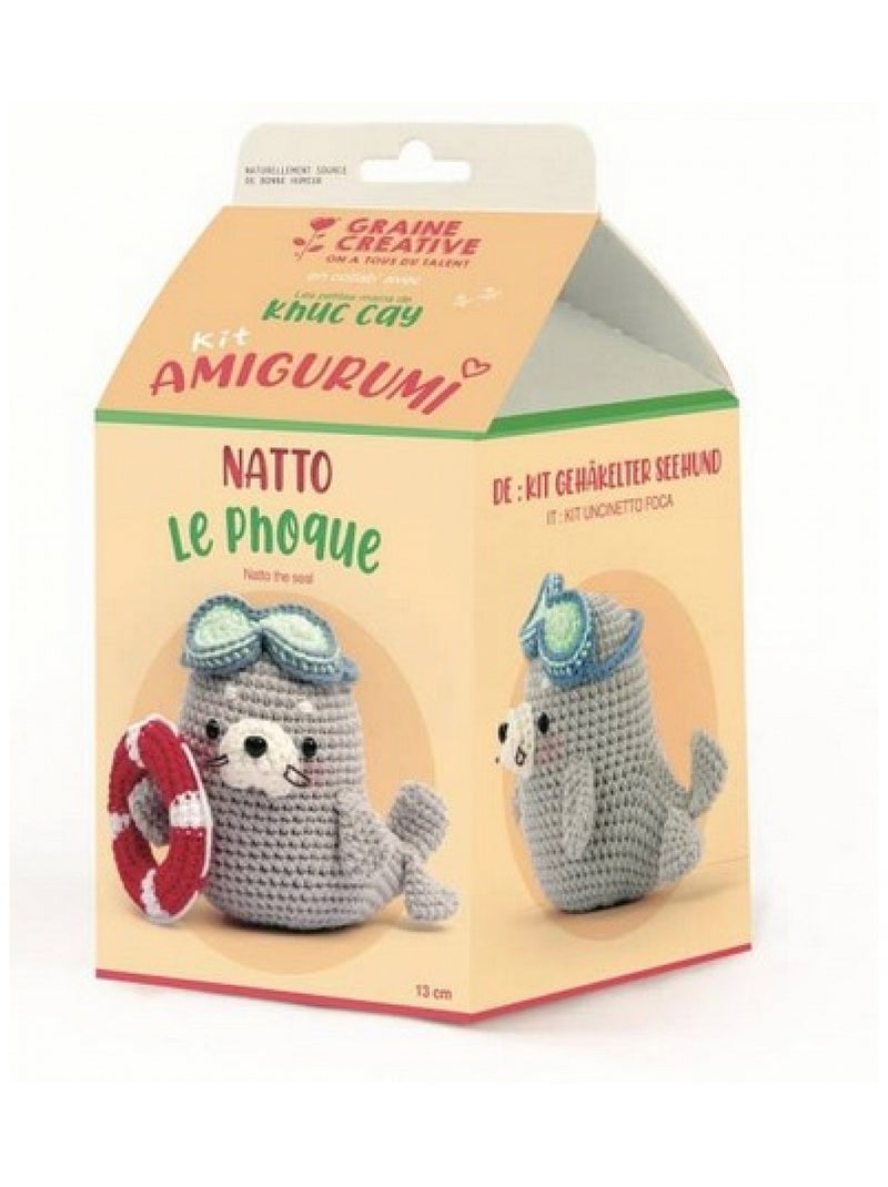 Kit Amigurumi Phoque crochet Beige - Kiabi