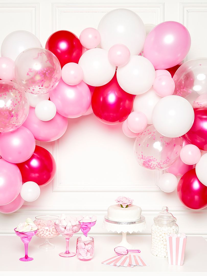 Kit arche de 70 ballons rose/blanc - Kiabi