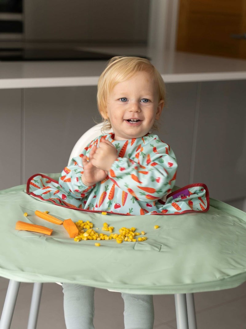 Kit Bavoir et Plateau Tidy Tot  - Vert Cendré Vert - Kiabi