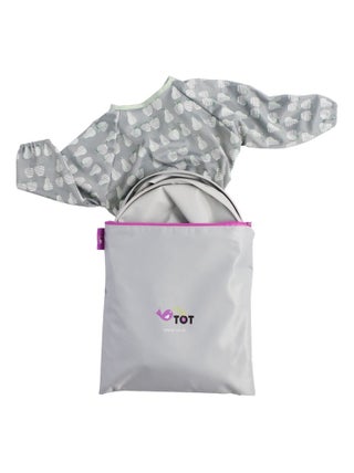 Kit bavoir et plateau transportable Dove Grey