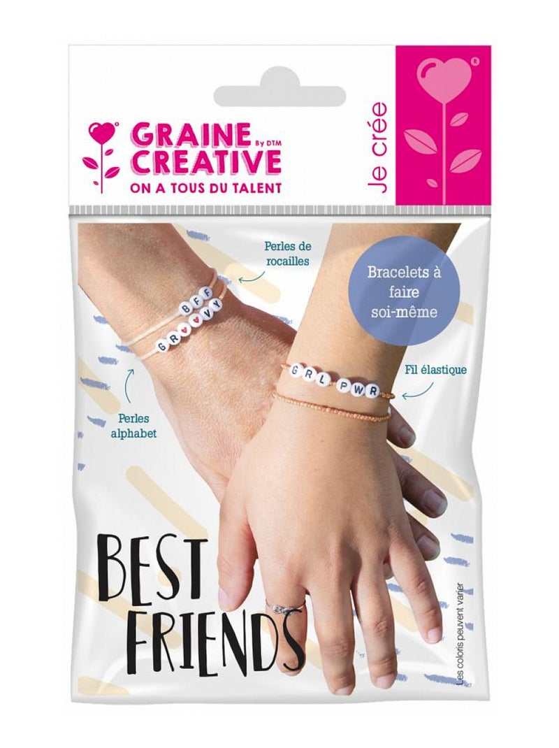 Kit bracelets Alphabet Best friends Rose - Kiabi