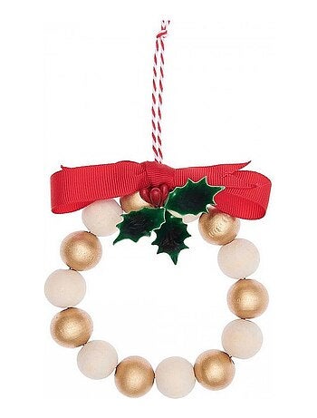 Kit bricolage Perles en bois - Couronne nature or