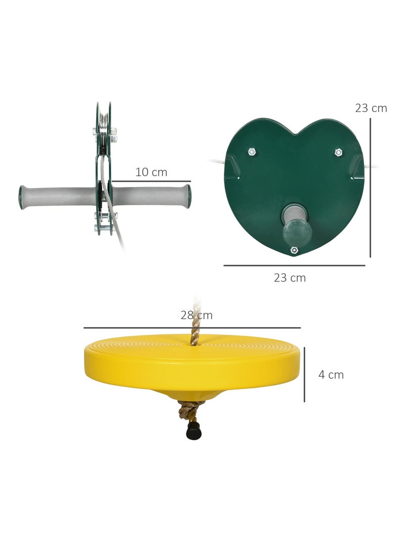 Kit complet tyrolienne 25 m - acier PE Jaune - Kiabi
