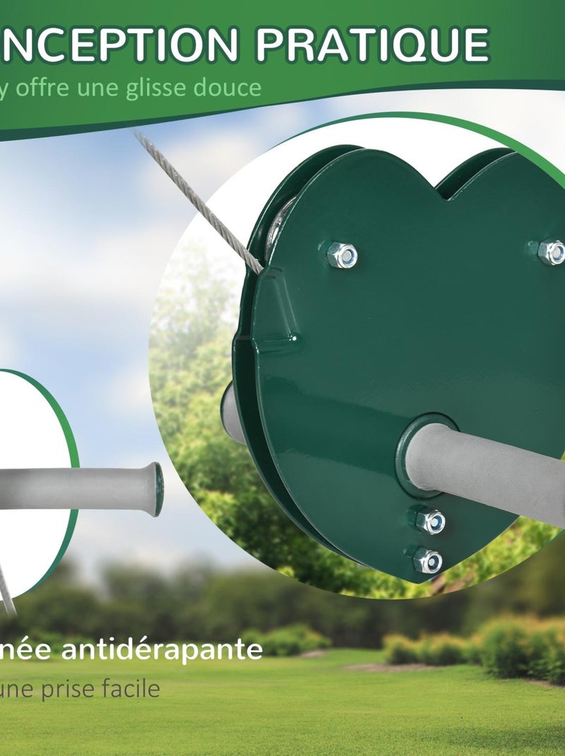 Kit complet tyrolienne 25 m - acier PE Jaune - Kiabi