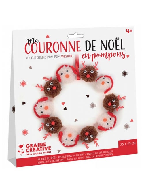 kit couronne noel pompons - Kiabi