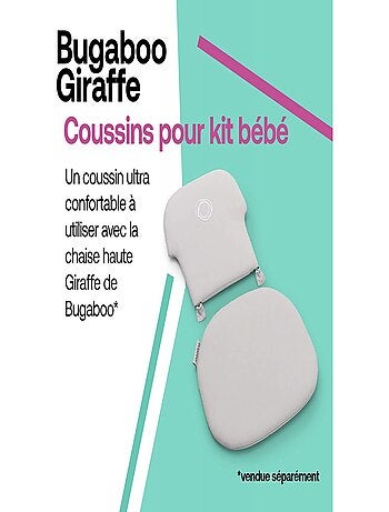 Kit Coussin bébé blanc arctique pour chaise haute Giraffe de Bugaboo