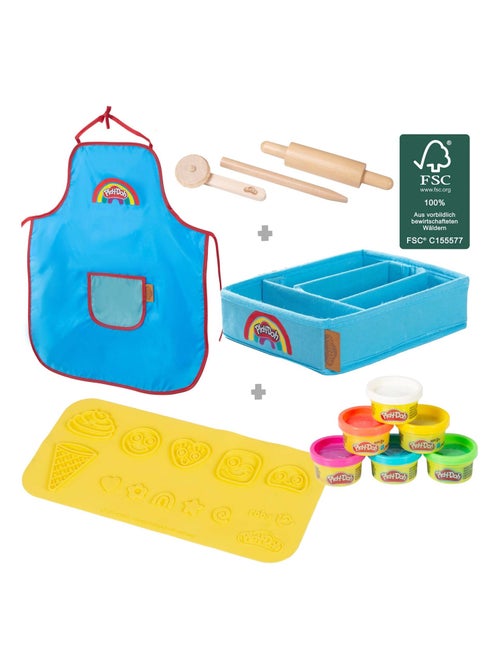 Kit Créatif - 6 Pots de Pâte à Modeler + Tablier + Tapis et Accessoires 'roba x Play-Doh' - Kiabi